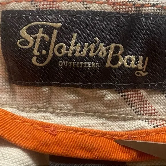 St John's Bay Linen Blend Striped Shorts Size 38 - Picture 3 of 11